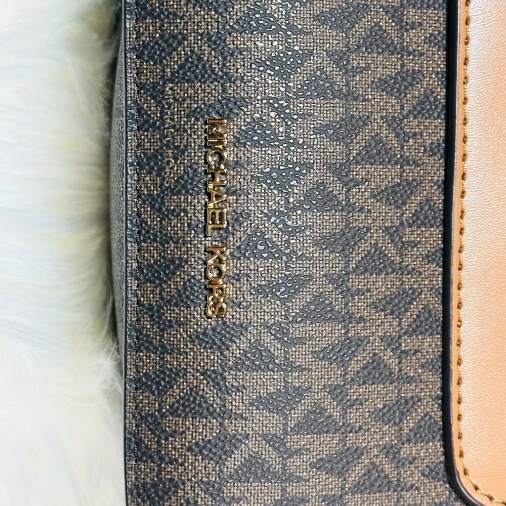 Michael Kors Tan and Brown Crossbody Bag